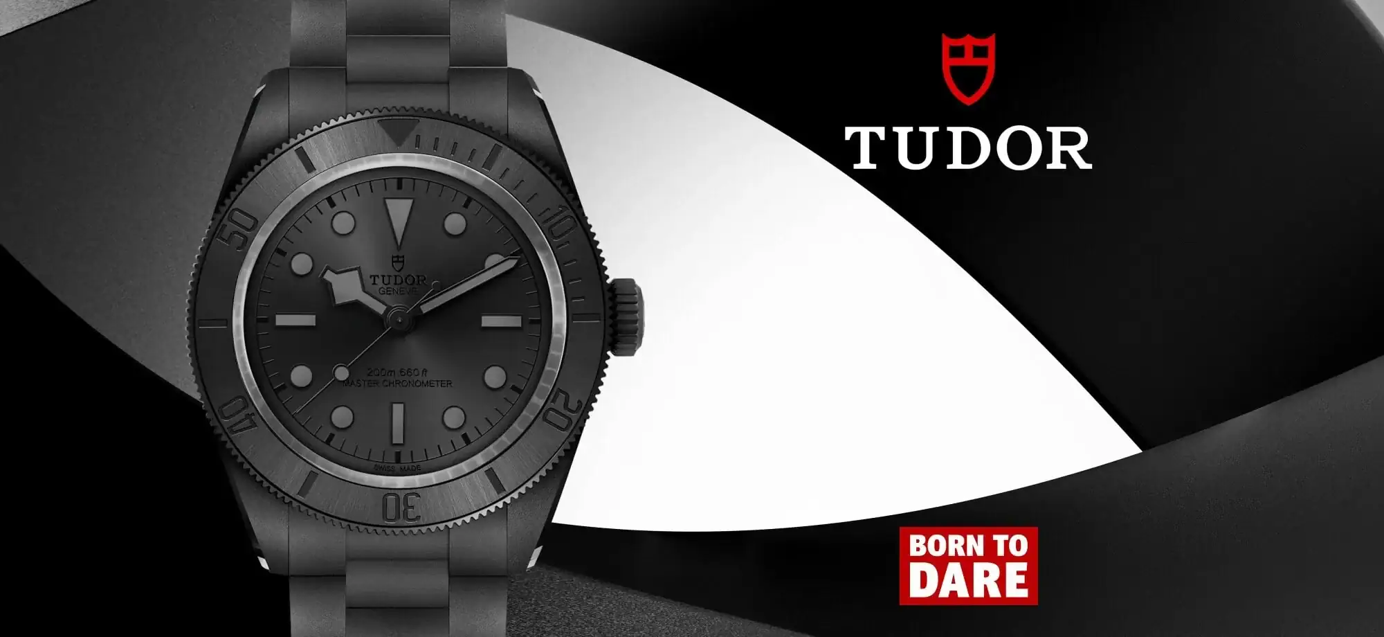 TUDOR Black Bay Ceramic watch with Born to Dare branding - Washington Watches